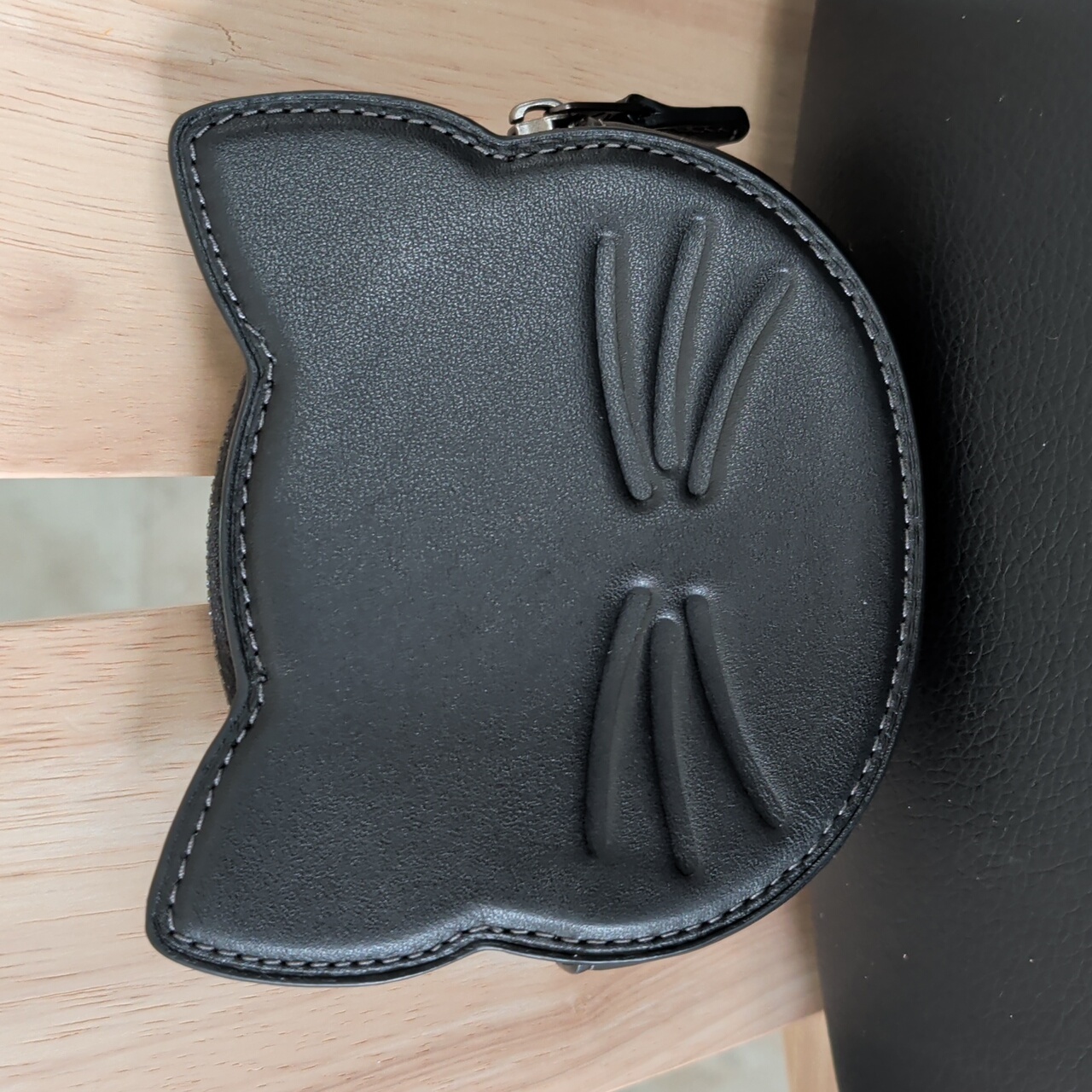 Coach Black Cat Leather Zipper Coin Purse (Cn003) Euc